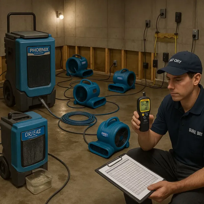 Structural Drying and Dehumidification process in New Gloucester, ME